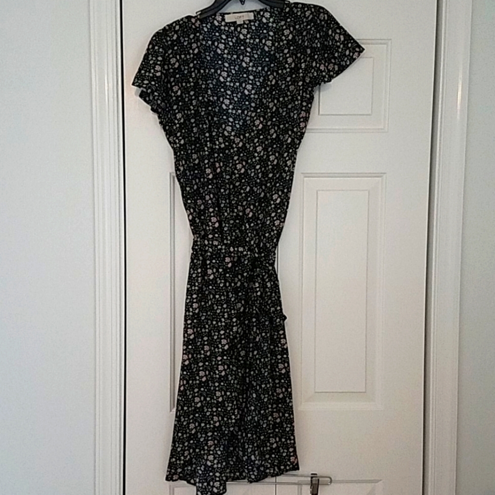 Loft floral wrap dress